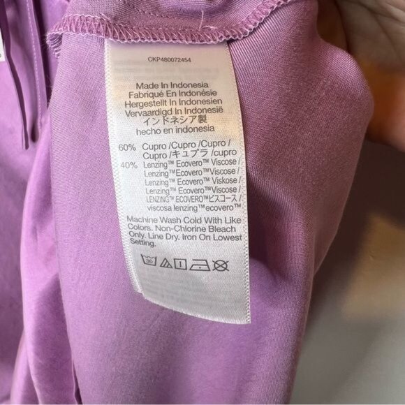 NWT Madewell Square Neck Midi Slip Dress in Lilac Satin, Size 4 - Picture 8 of 9